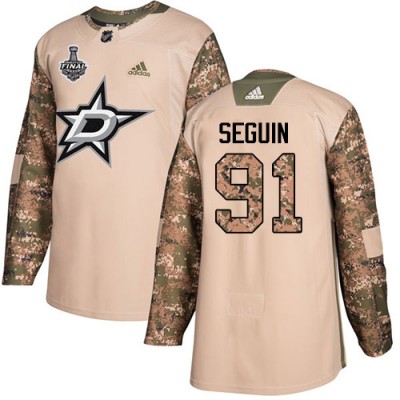 Adidas Dallas Stars #91 Tyler Seguin Camo Authentic 2017 Veterans Day 2020 Stanley Cup Final Stitched NHL Jersey Men's
